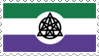 A static stamp with the Non-Human solidarity flag on it.